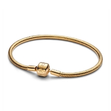 Billede af Pandora Slangekædearmbånd med Tøndelås forgyldt metalblanding (18 cm)