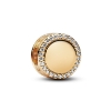 Billede af Pandora Indgraverbar Funklende Knap charm forgyldt metalblanding m. cz