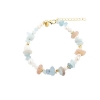Billede af Aqua Dulce Nugget Breeze armbånd forgyldt sølv m. perler (17 + 3 cm)