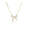 Billede af Aqua Dulce Elegant Bow halskæde forgyldt sølv m. cz (40 + 4 cm)