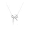 Billede af Aqua Dulce Elegant Bow halskæde sølv m. cz (40 + 4 cm)