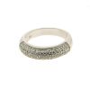 Billede af By Pind ring sølv rhodineret båndring med zirkoniasten (str 52-58)