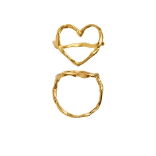 Billede af STINE A Funky Heart ring forgyldt sølv (str. 52)