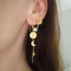 Billede af STINE A Sun And Moon With Chain ørering forgyldt sølv (1 stk)