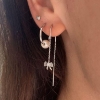 Billede af STINE A Petit Bow Double Chain ørering sølv (1 stk.)