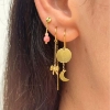 Billede af STINE A Petit Bow Double Chain ørering forgyldt sølv (1 stk.)