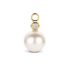 Billede af Spirit Icons Elena Drop vedhæng til hoops 14 karat guld m. 0,04 ct. w/vs. og ferskvandsperle