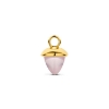 Billede af Spirit Icons Acorn Drop Rose Quarts vedhæng til hoops 14 karat guld med rosakvarts (1 stk)