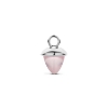 Billede af Spirit Icons Acorn Drop Rose Quarts vedhæng til hoops 14 karat hvidguld med rosakvarts (1 stk)