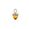Billede af Spirit Icons Acorn Drop Citrin vedhæng til hoops 14 karat hvidguld med gul citrin (1 stk)