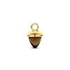 Billede af Spirit Icons Acorn Drop Røgtopas vedhæng til hoops 14 karat guld med brun røgtopas (1 stk)