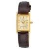 Billede af Seiko Classic dameur kvadratisk stål gulddoublé læderrem 18,9mm 3 bar