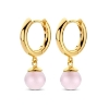 Billede af Spirit Icons Figaro Hoop øreringe forgyldt sølv m. pink sten