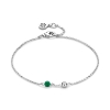 Billede af Spirit Icons Lucky Green armbånd sølv m. cz (17-19 cm)