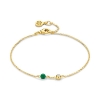 Billede af Spirit Icons Lucky Green armbånd forgyldt sølv m. cz (17-19 cm)