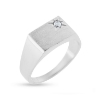 Billede af Herrering m. lukket bund syn. sten 3 m/m. 925s.