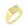 Billede af Herrering m. lukket bund syn. sten 3 m/m. 925s forgyldt