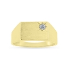 Billede af Herrering m. lukket bund syn. sten 3 m/m. 925s forgyldt