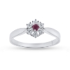 Billede af Rosetring 14kt hvg 1* rubin 2,5mm + 6* brill. á 0,03 ct w/vs