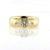 Billede af Ring fattet med hjerte sl. diamant + 2 brill. a 0,03 w/vs.  14 kt.