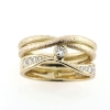 Billede af Dobbelt ring, 9 brillanter 14 kt.