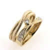 Billede af Dobbelt ring, 9 brillanter 14 kt.