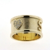 Billede af Ring 3 bogstaver og paveret hjerte, 9 brill. a 0,015 w/vs. 14 kt.