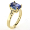 Billede af Ring 4 grab. fatning, fattet Tanzanit  og 6 brill. a 0,01 w/vs. 18 kt.