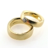 Billede af 1 par vielsesringe / forlovelse ringe 14 kt. rosa guld