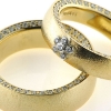 Billede af 1 par vielsesringe / forlovelse ringe 14 kt. rosa guld