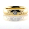 Billede af Ring med bogstaver og brill. 0,25 ct. 14 kt.