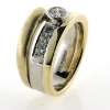 Billede af Ring 7 brill. a ca. 0,50 + 6* 0,10 ct. w/vs. 14 kt. + 14 kt. hvg.