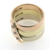 Billede af 14 kt. 3 farvet ring, 3 brill. a  0,05 ct. w/vs