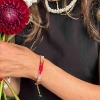 Billede af Nuni Copenhagen Monika Red armbånd forgyldt sølv m. perler (16+3 cm)