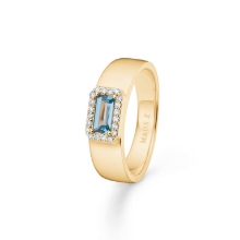 Billede af Mads Z "Indigo" ring 14 kt. guld m. topas + 0,10 ct. w/si (str. 56)