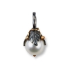 Billede af By Birdie Urban Leaf Drop Perle vedhæng (S) sølv + 14 kt. guld