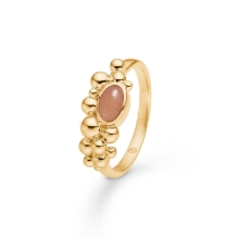 Billede af Mads Z "Precious Bubbles" ring 14 kt. guld m. peach månesten (str. 60)