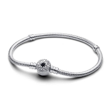 Billede af Pandora Moments Nordstjernelås slangekædearmbånd sølv m. cz (18 cm)
