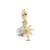 Billede af Pandora Nordstjerne charm sølv + forgyldt metalblanding m. diamant