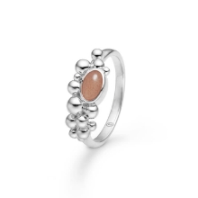 Billede af Mads Z "Precious Bubbles" ring sølv m. peach månesten (str. 54)