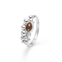 Billede af Mads Z "Precious Bubbles" ring sølv m. røgkvarts (str. 60)