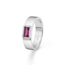 Billede af Mads Z "Indigo" ring sølv m. granat (str. 56)