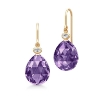 Billede af Julie Sandlau Ofelia Amethyst øreringe forgyldt sølv m. krystal + cz