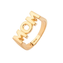 Billede af Maria Black 'MOM' ring forgyldt sølv (str. 58)