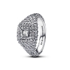Billede af Pandora Pavé Firkantet Cocktail ring sølv m. cz (str. 48-60)