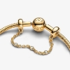 Billede af Pandora Tre Klare Sten sikkerhedskæde forgyldt metalblanding m. cz (50 mm)