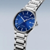 Billede af Bering Classic Titanium Herreur titanium lænke blå urskive 39mm dato safirglas 10atm