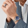 Billede af Bering Classic Titanium Herreur titanium lænke blå urskive 39mm dato safirglas 10atm
