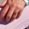Billede af Diana ring roset 0,16 H-W/SI-morganit 14 kt