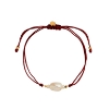 Billede af STINE A armbånd Baroque Pearl Berrie - Bordeux Ribbon forgyldt sølv (17-25 cm)